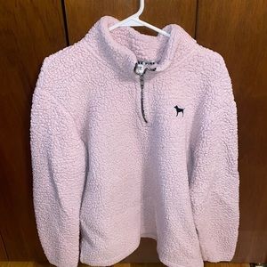 💕PINK💕 Sherpa Quarter Zip shirt- Medium